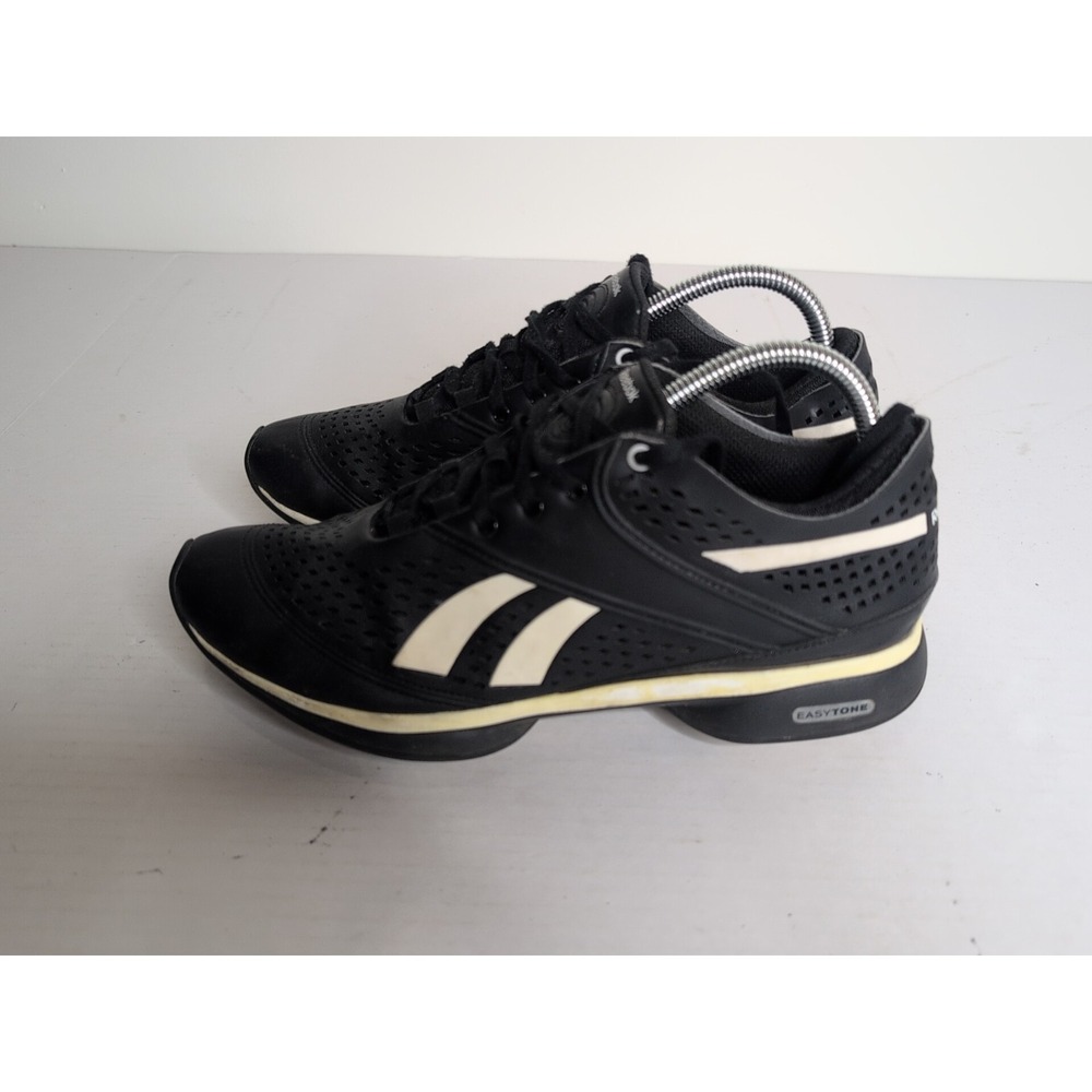 Reebok Women's EasyTone SmoothFit Walking Shoes – Black/ White, Size 9 - Picture 1 of 5